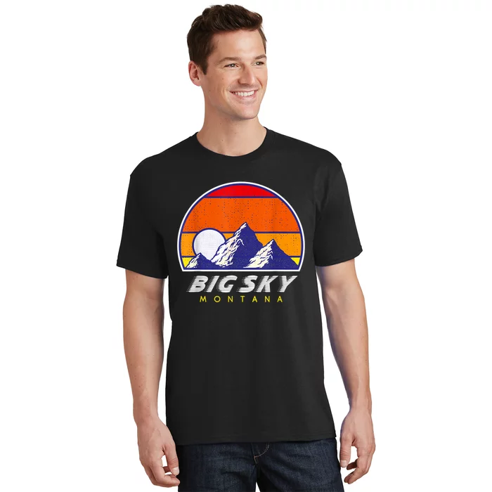 Big Sky Montana USA Ski Resort 1980s Retro Collection T-Shirt