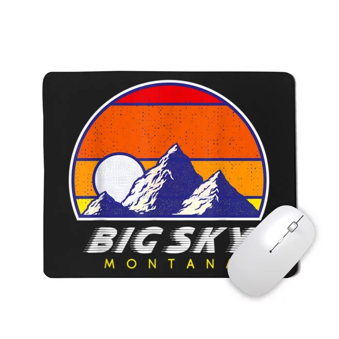 Big Sky Montana USA Ski Resort 1980s Retro Collection Mousepad