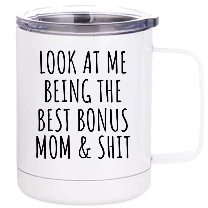 Bonus Step Mom Mothers Day From Stepdaughter Stepson Stepmom Front & Back 12oz Stainless Steel Tumbler Cup