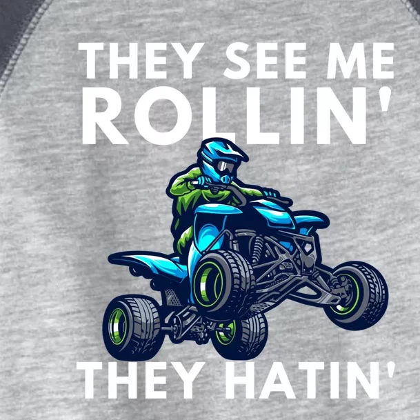 Biker-They See Me Rollin They Hatin ATV Bike - Quad Bike Toddler Fine Jersey T-Shirt