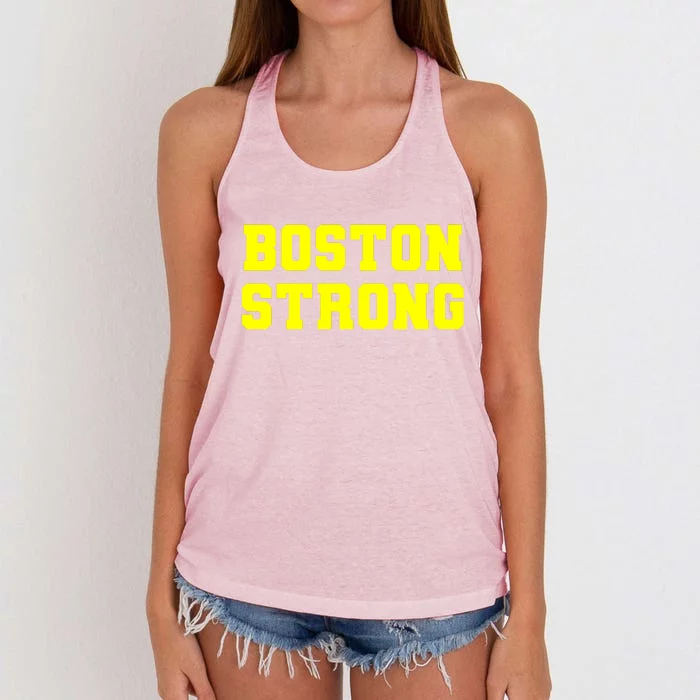 Boston Strong Marathon Running Women's Knotted Racerback Tank