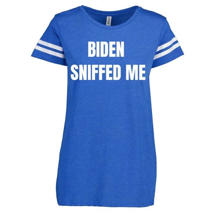 Biden Sniffed Me Funny Biden Trump 2020 Political Funny Gift Enza Ladies Jersey Football T-Shirt