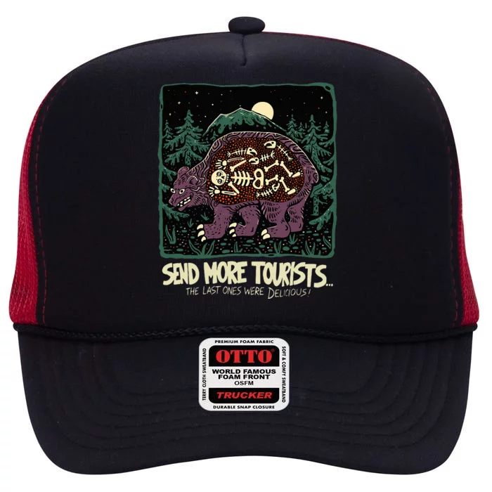 Bear Send More Tourists High Crown Mesh Trucker Hat