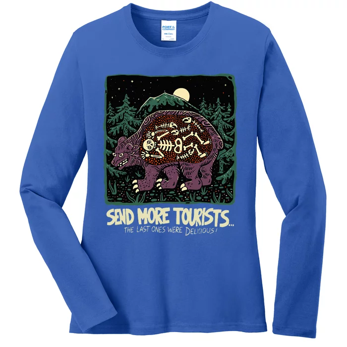 Bear Send More Tourists Ladies Long Sleeve Shirt