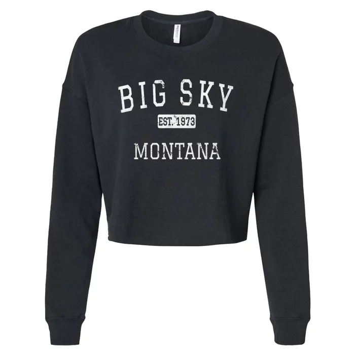 Big Sky Montana MT Vintage Cropped Pullover Crew