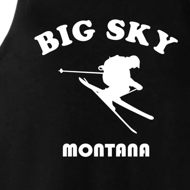 Big Sky Montana Gift Usa Ski Retro Gift Ladies Tri-Blend Wicking Tank