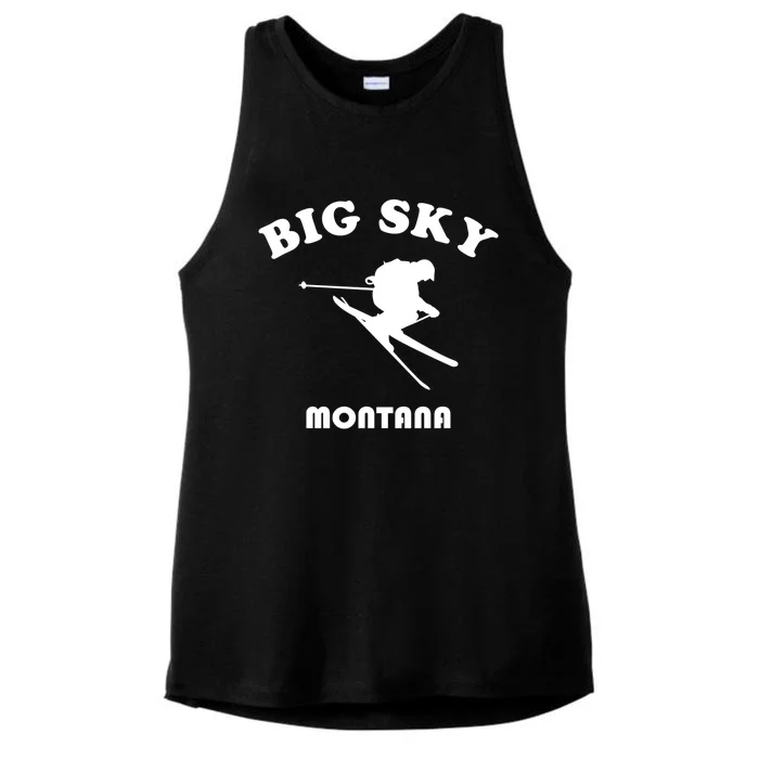 Big Sky Montana Gift Usa Ski Retro Gift Ladies Tri-Blend Wicking Tank