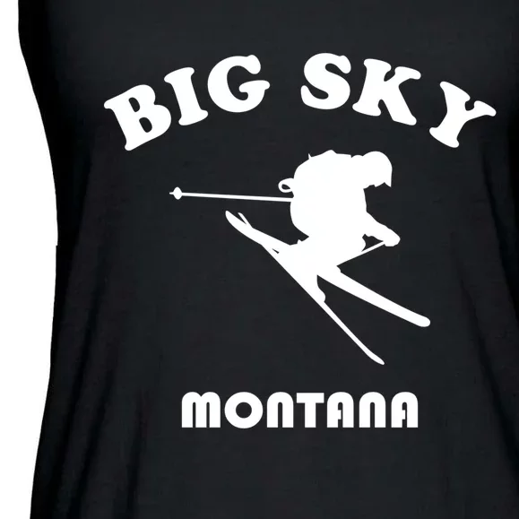 Big Sky Montana Gift Usa Ski Retro Gift Ladies Essential Flowy Tank