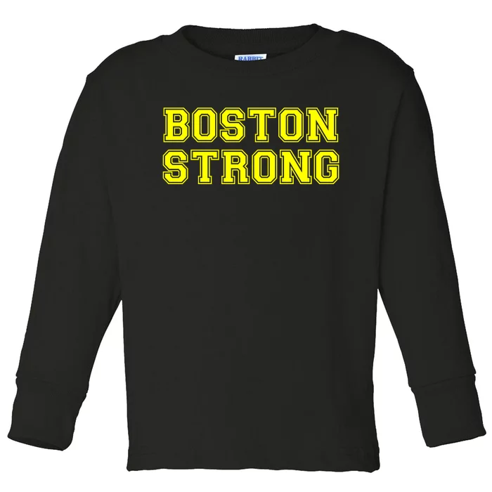 Boston Strong Marathon Running Toddler Long Sleeve Shirt