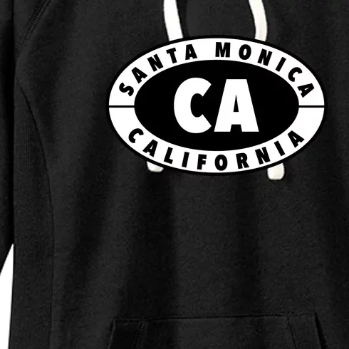 Badge Santa Monica California Women's Fleece Hoodie