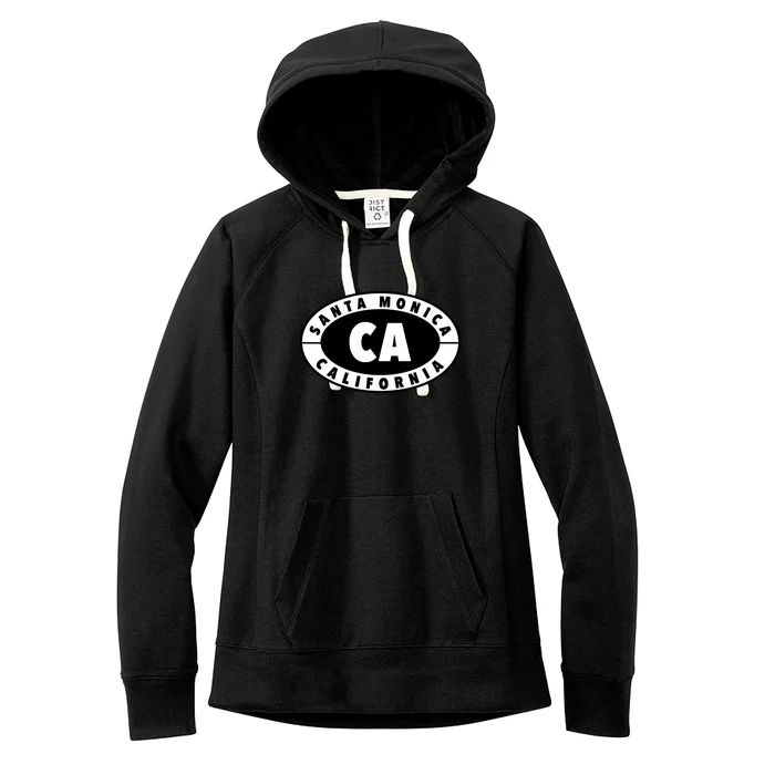 Badge Santa Monica California Women's Fleece Hoodie