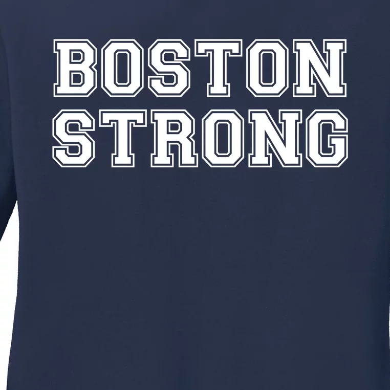 Boston Strong Marathon Running Ladies Long Sleeve Shirt