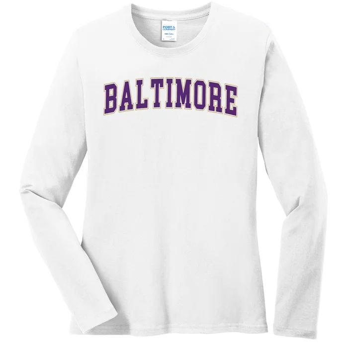 Baltimore School Mascot Ladies Long Sleeve Shirt