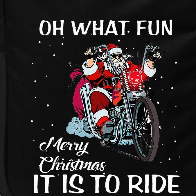 Biker Santa Motorcycle Fan Merry Christmas Holidays Impact Tech Backpack