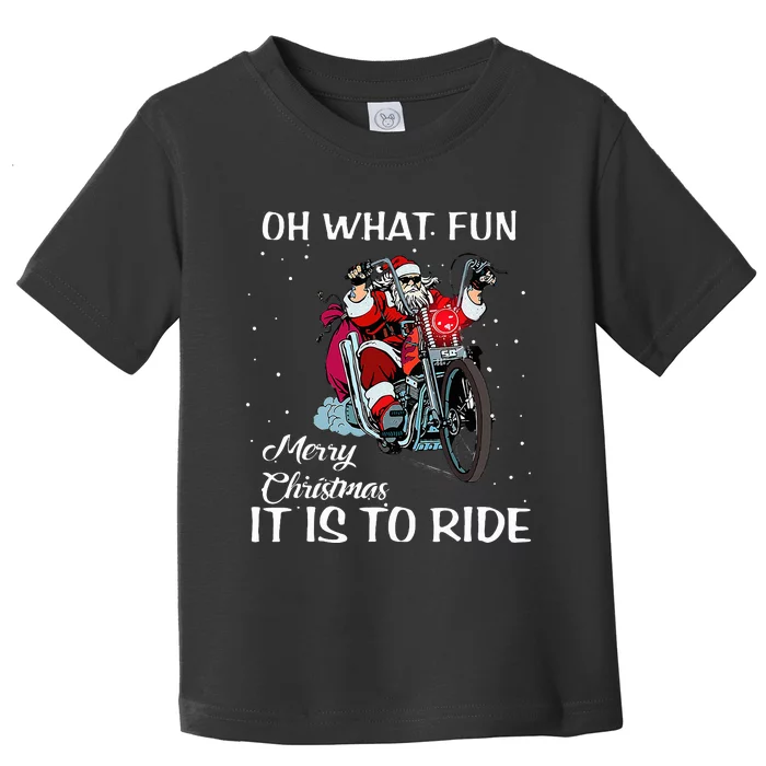 Biker Santa Motorcycle Fan Merry Christmas Holidays Toddler T-Shirt