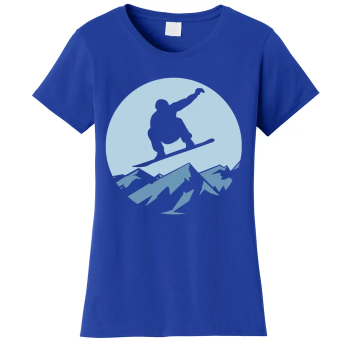 Board Snowboard Mountain Flying Board Snowboarder Fun Gift Women's T-Shirt