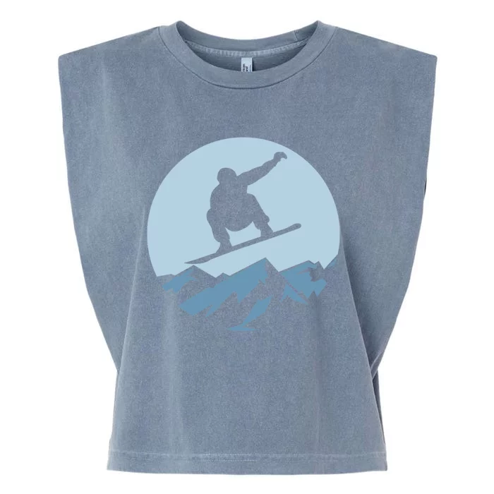 Board Snowboard Mountain Flying Board Snowboarder Fun Gift Garment-Dyed Women's Muscle Tee