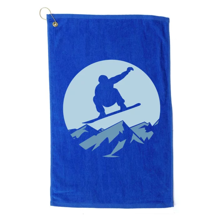 Board Snowboard Mountain Flying Board Snowboarder Fun Gift Platinum Collection Golf Towel