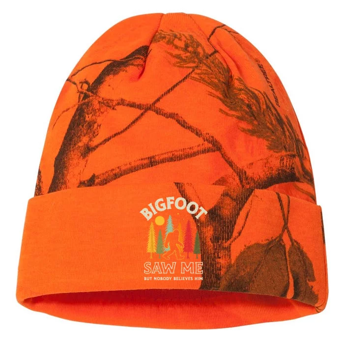 Bigfoot Saw Me But Nobody Believes Him Funny Sasquatch Retro Kati - 12in Camo Beanie