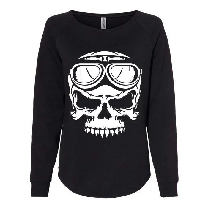 Biker Skull Motorcycle Womens California Wash Sweatshirt