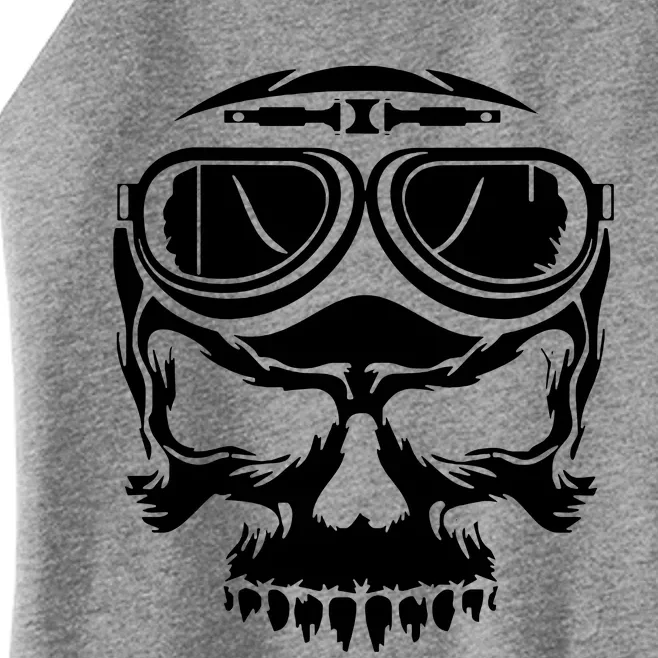 Biker Skull Motorcycle Women’s Perfect Tri Rocker Tank