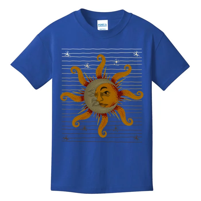 Boho Sun Moon Astronomy Universe Celestial Body Astrology Cute Gift Kids T-Shirt