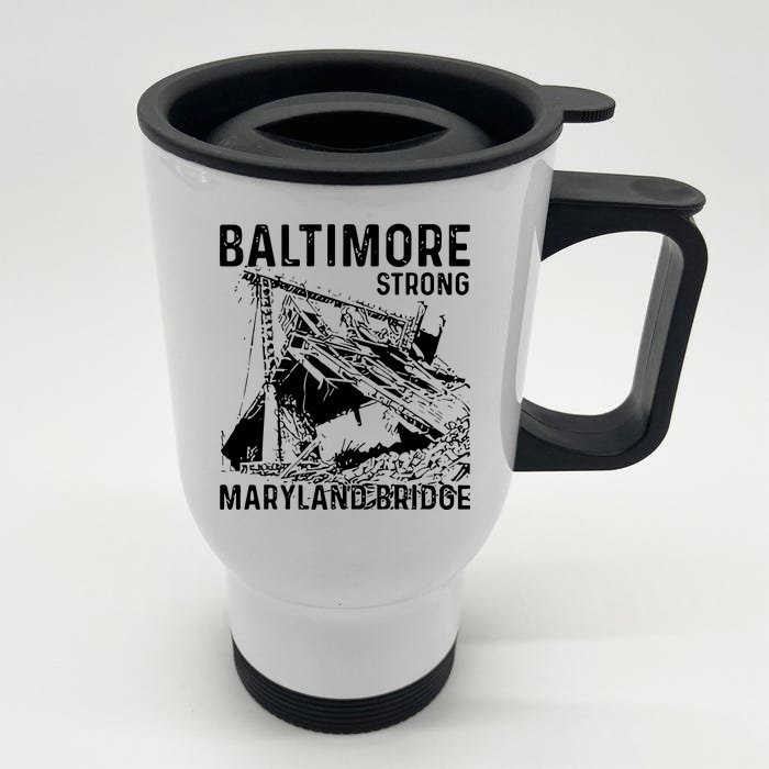 Baltimore Strong Maryland Bridge Vintage Front & Back Stainless Steel Travel Mug