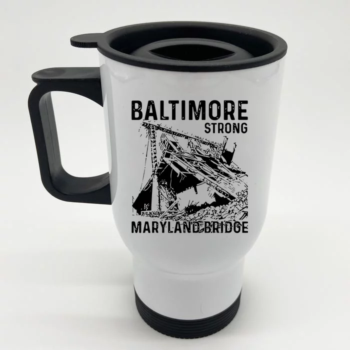 Baltimore Strong Maryland Bridge Vintage Front & Back Stainless Steel Travel Mug