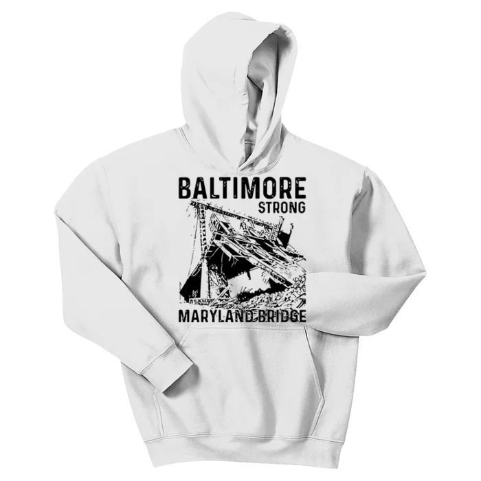 Baltimore Strong Maryland Bridge Vintage Kids Hoodie