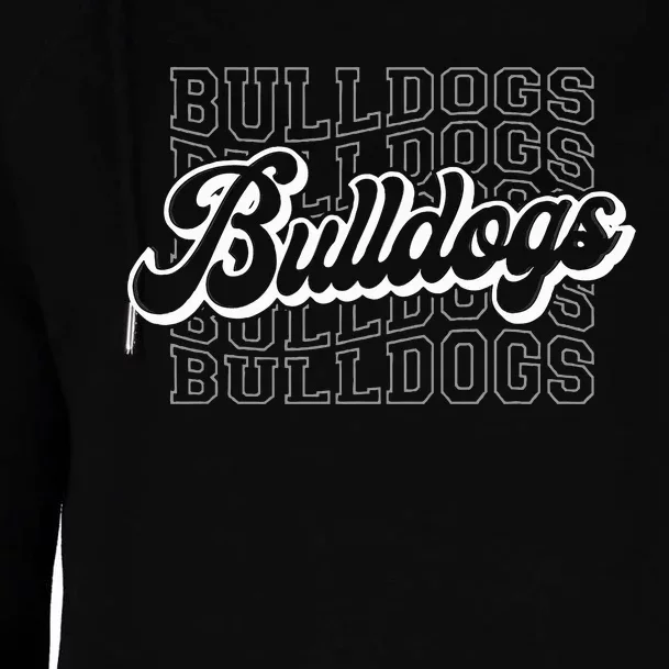 Bulldogs Sports Mascot For Bulldogs Football Baseball Womens Funnel Neck Pullover Hood