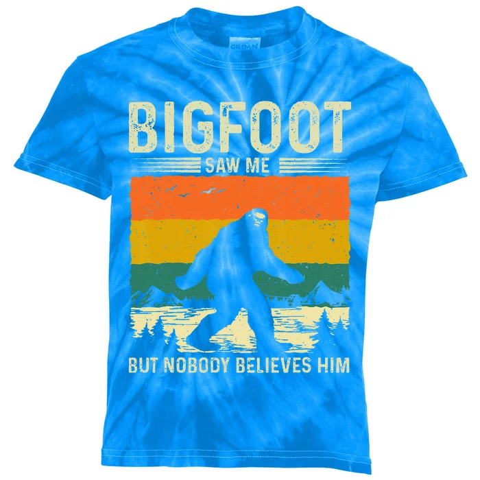 Bigfoot Saw Me But Nobody Believes Him Kids Tie-Dye T-Shirt