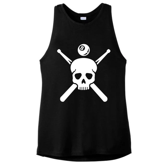 Billiards Skull Meaningful Gift Ladies Tri-Blend Wicking Tank