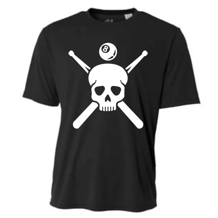 Billiards Skull Meaningful Gift Cooling Performance Crew T-Shirt