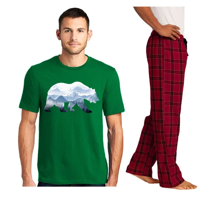 Bear Surreal Mountain Outdoor Nature Wildlife Animal Vintage Pajama Set