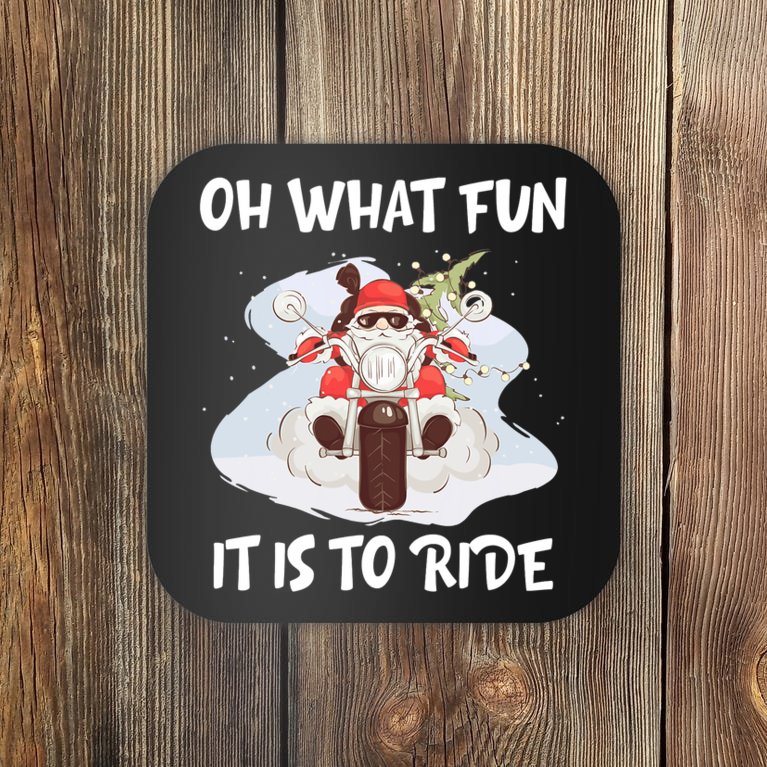 Biker Santa Motorcycle Fan Merry Christmas Xmas Holidays Coaster