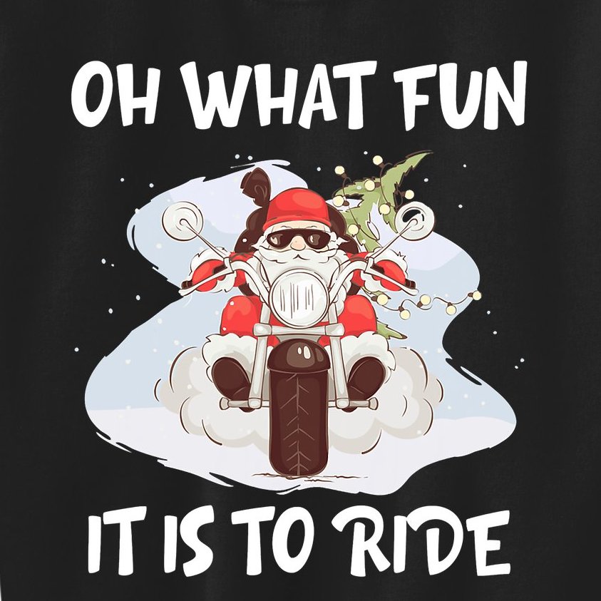 Biker Santa Motorcycle Fan Merry Christmas Xmas Holidays Kids Sweatshirt