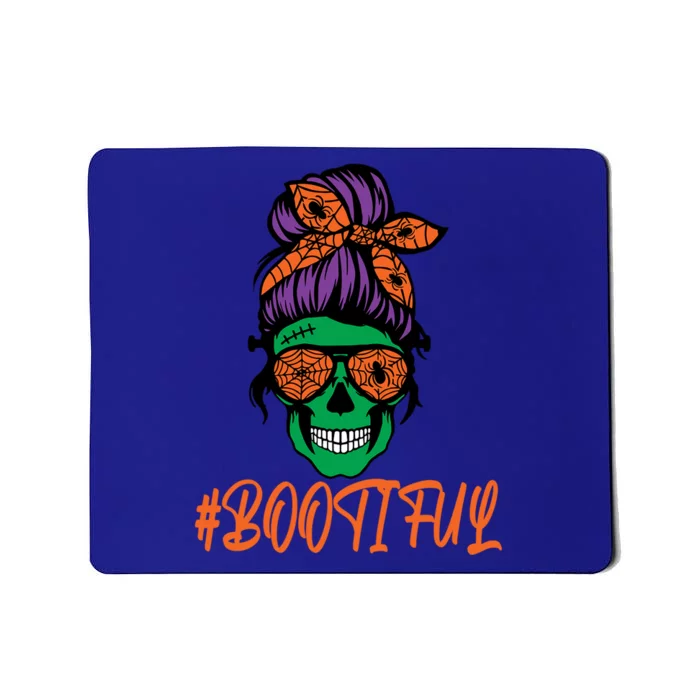 BooTiful Skull Mama Messy Bun For Halloween Messy Bun Mom Gift Mousepad