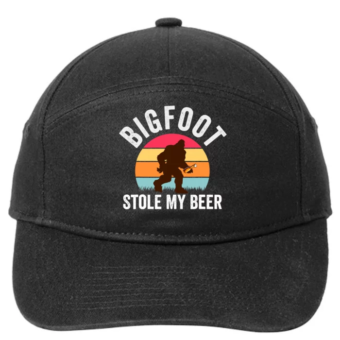 Bigfoot Stole My Beer Funny Yeti Yowi Sasquatch Drinking 7-Panel Snapback Hat