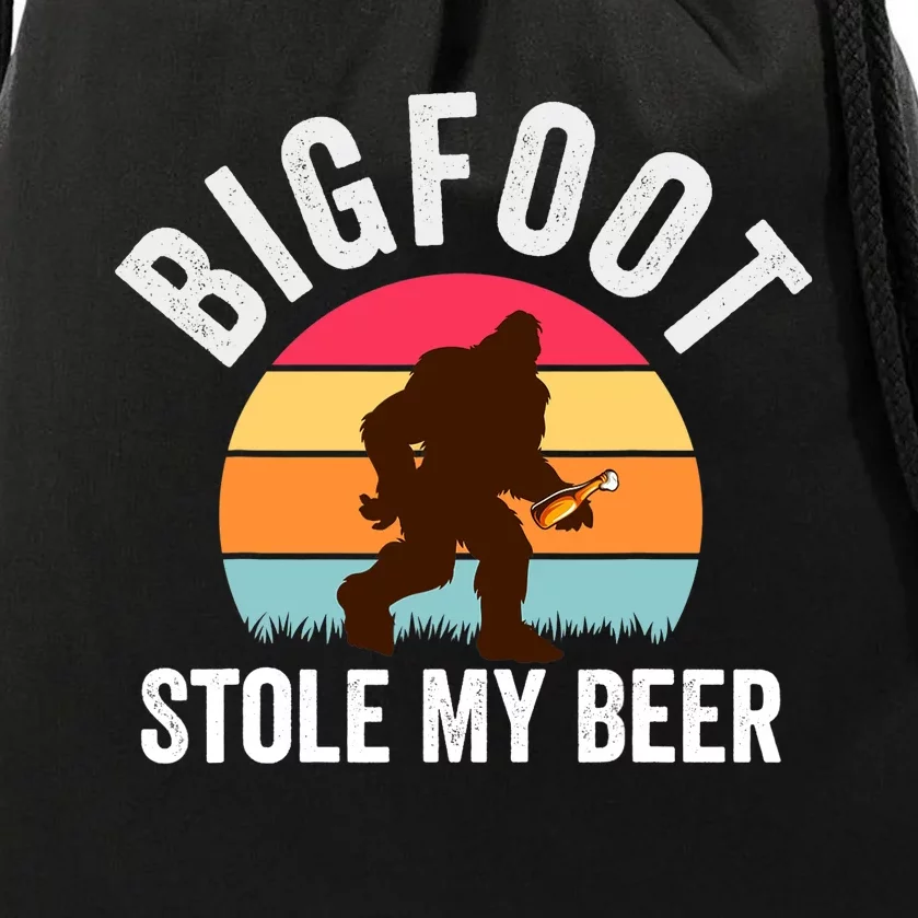 Bigfoot Stole My Beer Funny Yeti Yowi Sasquatch Drinking Drawstring Bag