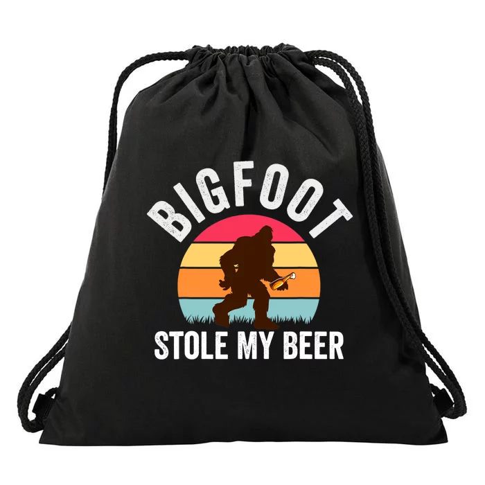 Bigfoot Stole My Beer Funny Yeti Yowi Sasquatch Drinking Drawstring Bag