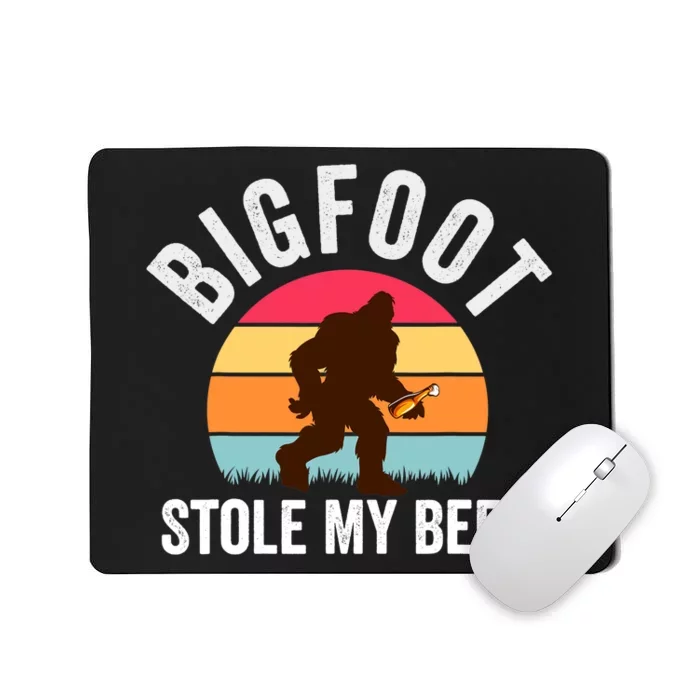 Bigfoot Stole My Beer Funny Yeti Yowi Sasquatch Drinking Mousepad