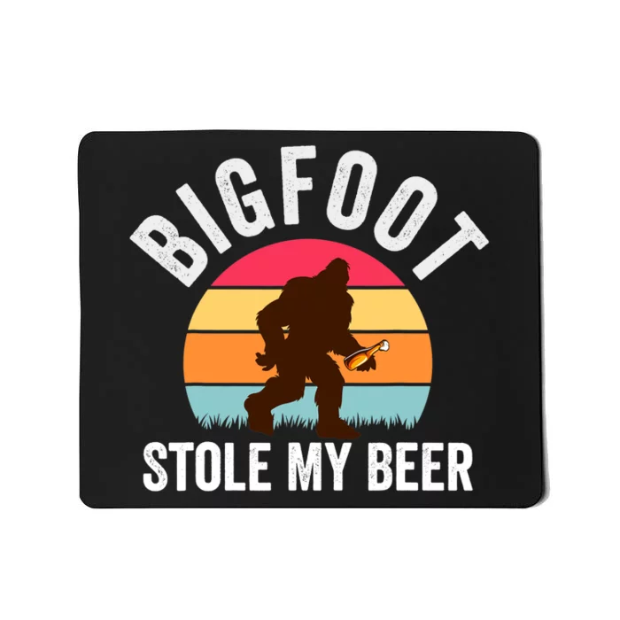 Bigfoot Stole My Beer Funny Yeti Yowi Sasquatch Drinking Mousepad