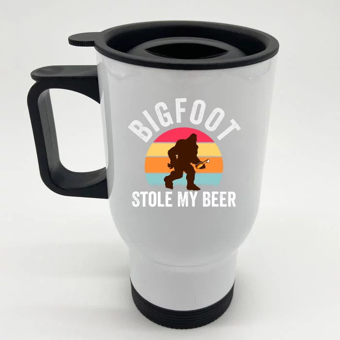 Bigfoot Stole My Beer Funny Yeti Yowi Sasquatch Drinking Front & Back Stainless Steel Travel Mug