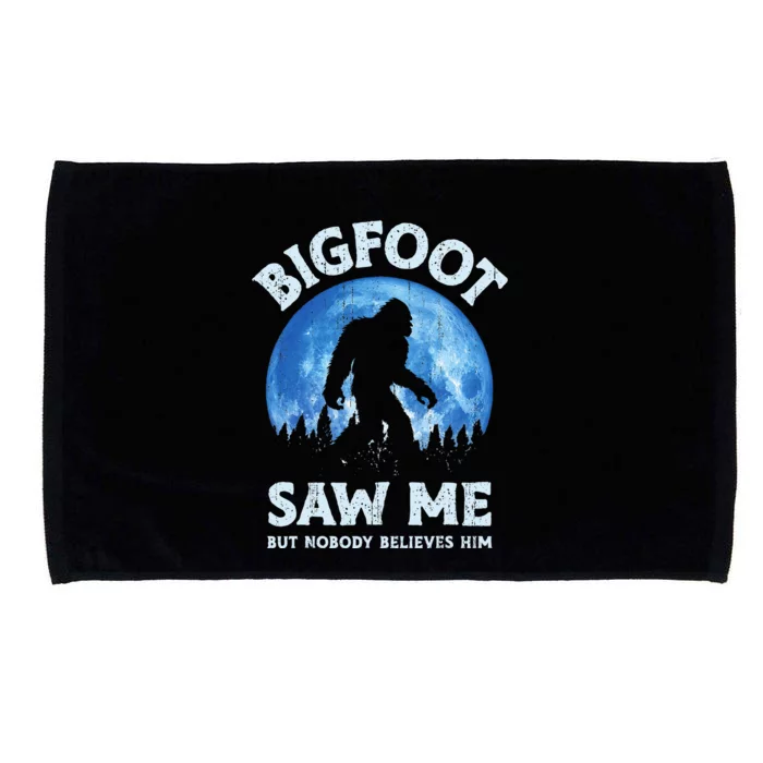 Bigfoot Saw Me But Nobody Believes Him Funny Sasquatch Retro Microfiber Hand Towel