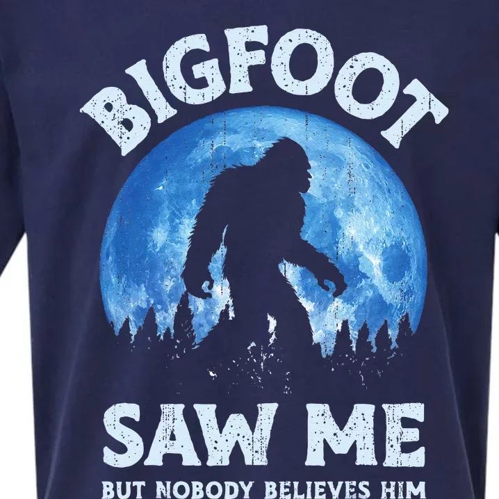 Bigfoot Saw Me But Nobody Believes Him Funny Sasquatch Retro Sueded Cloud Jersey T-Shirt