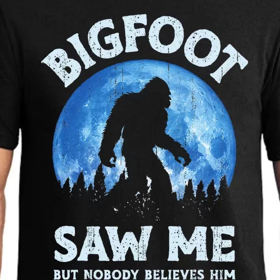 Bigfoot Saw Me But Nobody Believes Him Funny Sasquatch Retro Pajama Set