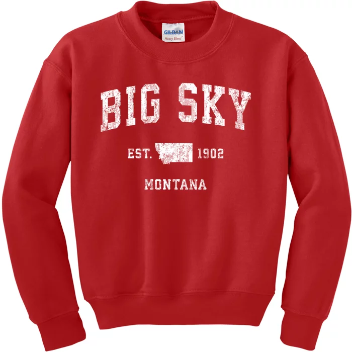 Big Sky Montana Mt Vintage Sports Kids Sweatshirt