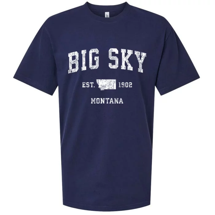 Big Sky Montana Mt Vintage Sports Sueded Cloud Jersey T-Shirt