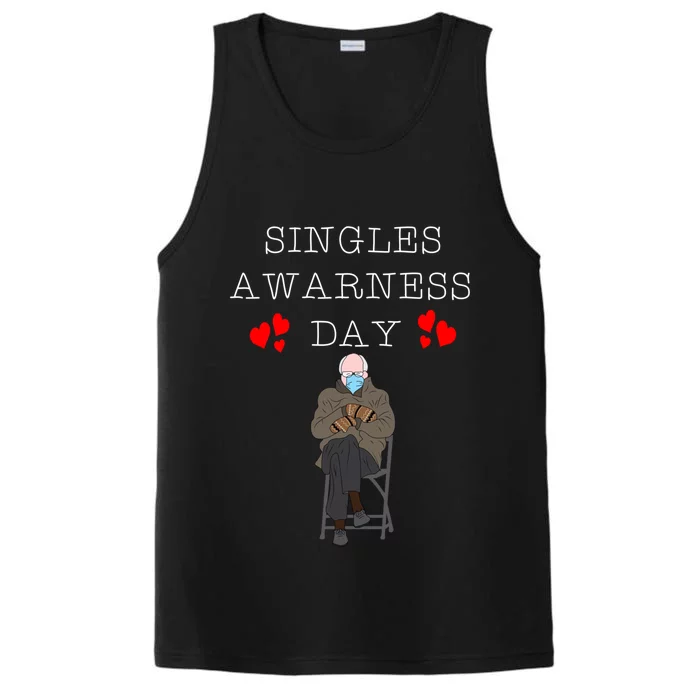 Bernie Sanders Mitten Funny Valentines Singles Awareness Day Great Gift Performance Tank