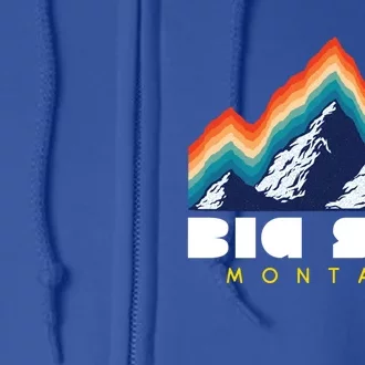 Big Sky Montana Cute Gift Usa Ski Retro Gift Full Zip Hoodie